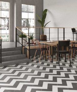 Elle Floor Graphite og White miljo